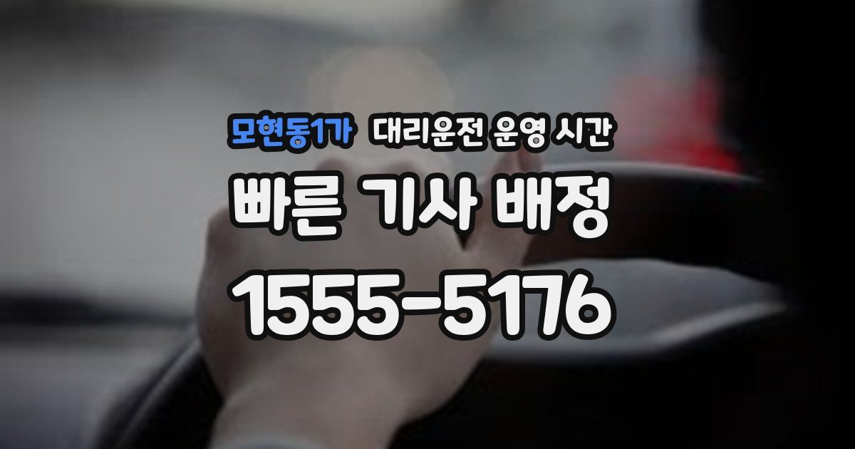 모현동1가 대리운전 운영 시간