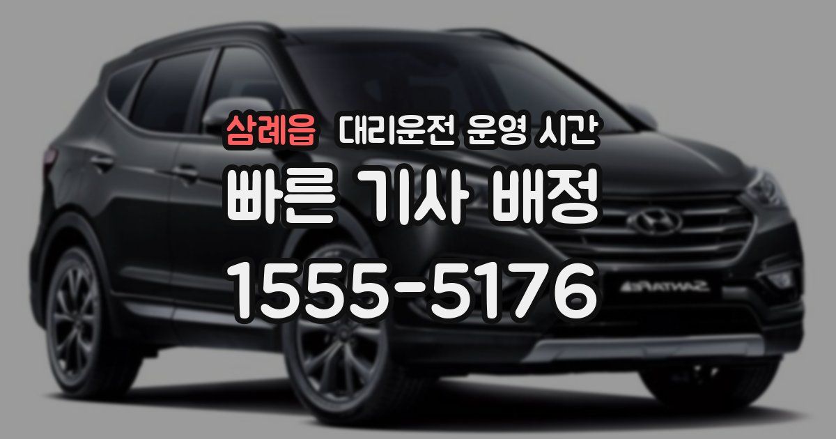 삼례읍 대리운전 운영 시간