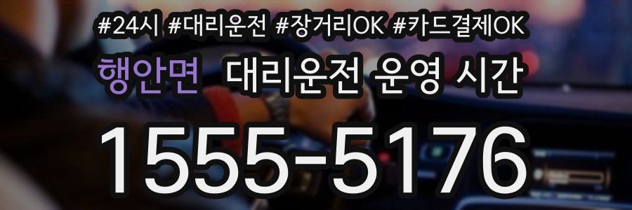 행안면 대리운전 운영 시간