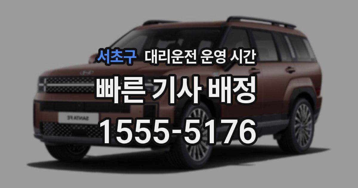 서초구 대리운전 운영 시간
