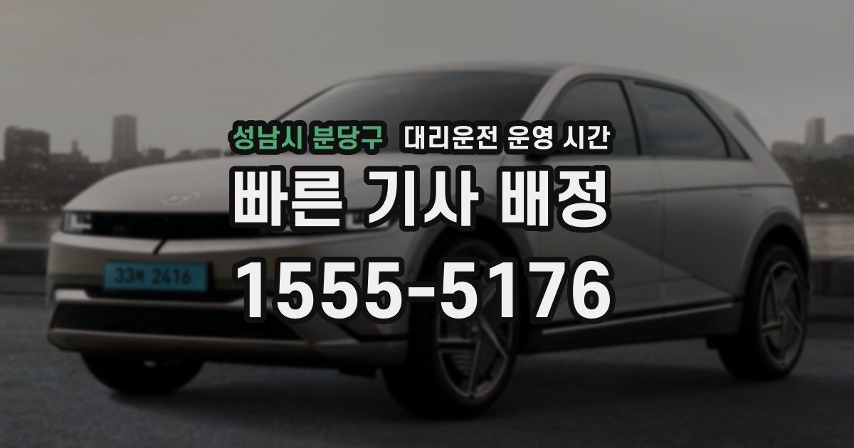 성남시 분당구 대리운전 운영 시간