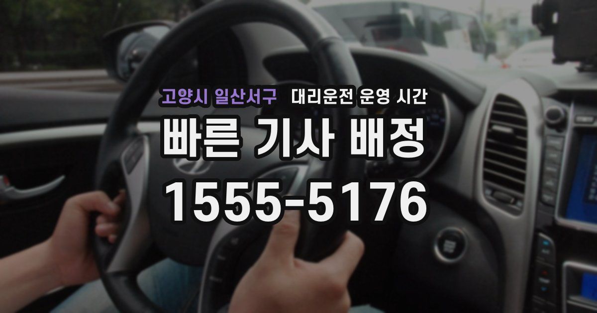 고양시 일산서구 대리운전 운영 시간