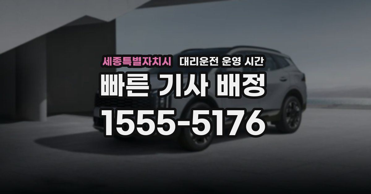 세종특별자치시 대리운전 운영 시간