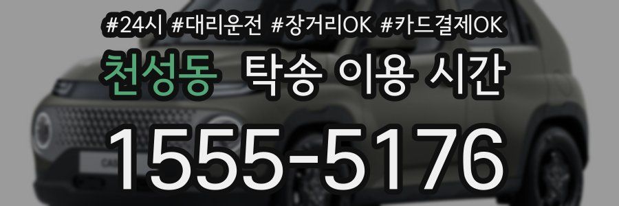 천성동 탁송 이용 시간