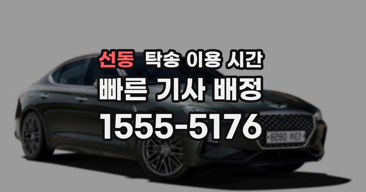 선동 탁송 이용 시간
