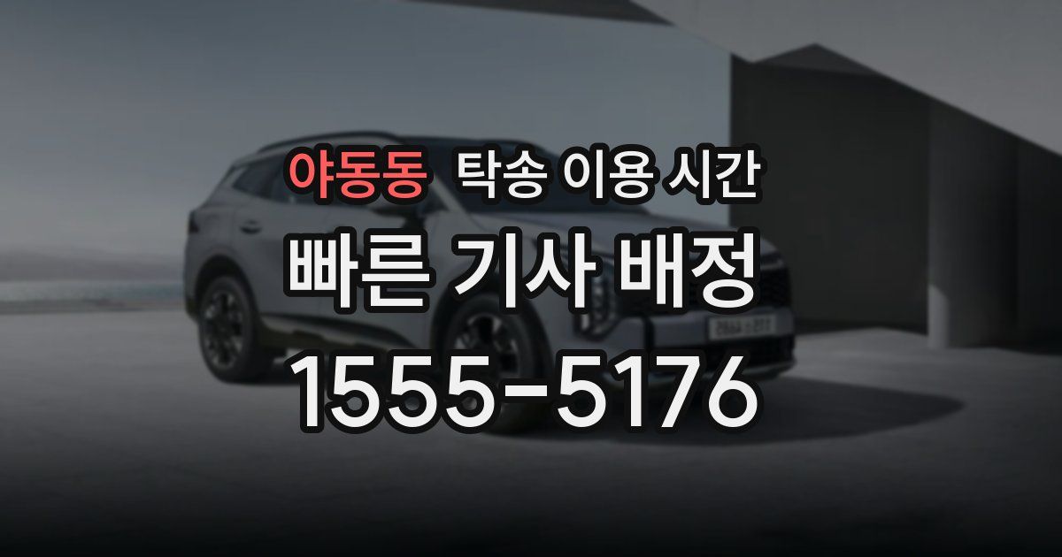 야동동 탁송 이용 시간
