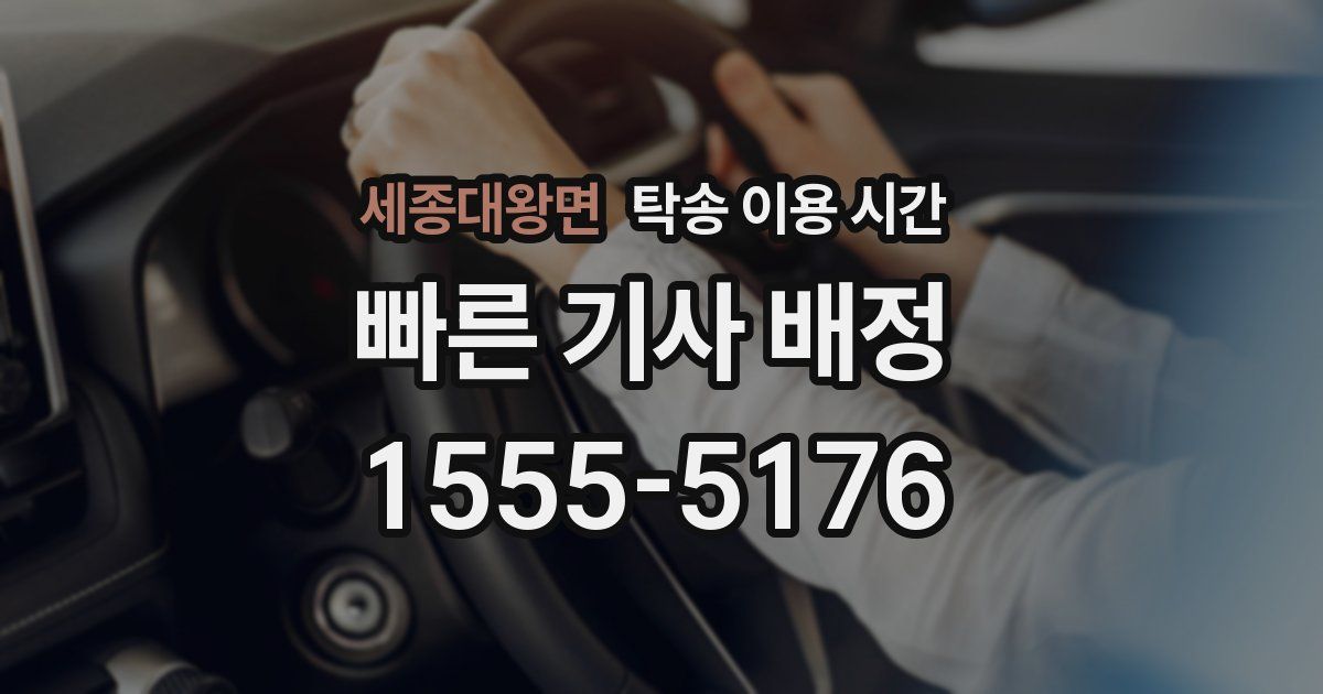 세종대왕면 탁송 이용 시간