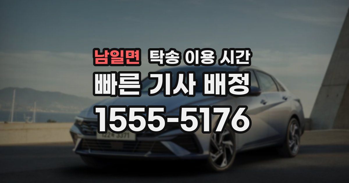 남일면 탁송 이용 시간
