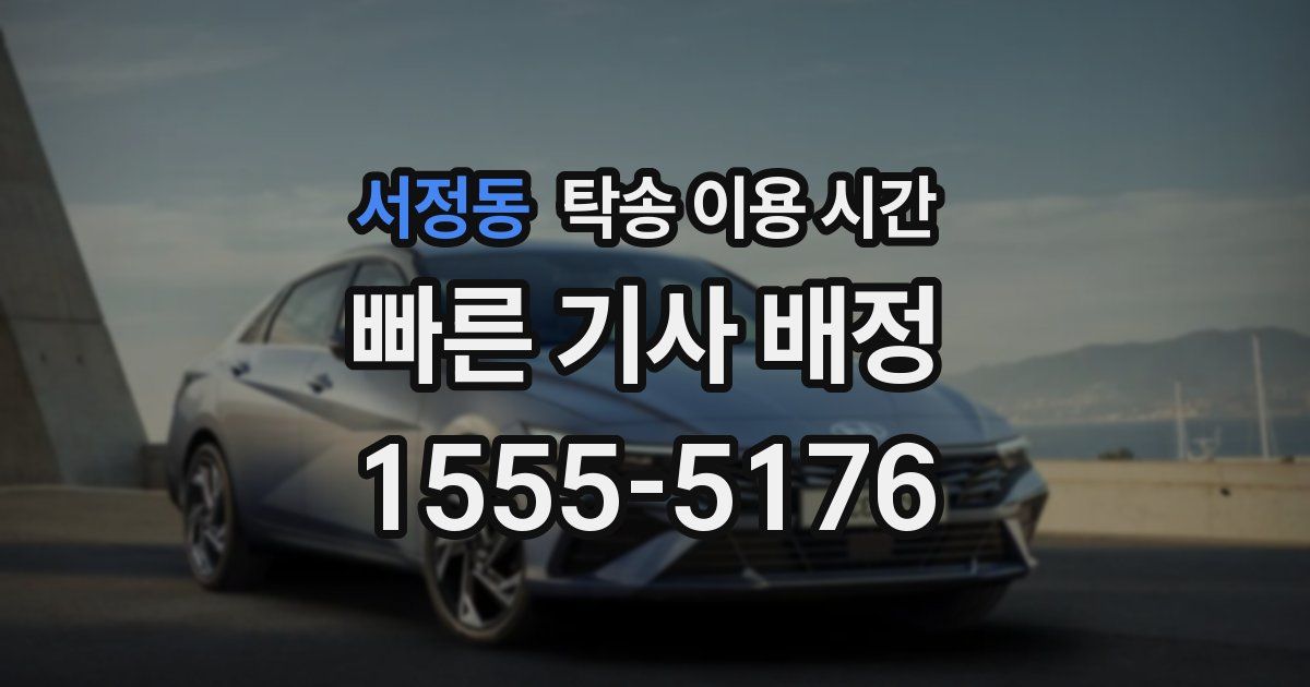 서정동 탁송 이용 시간