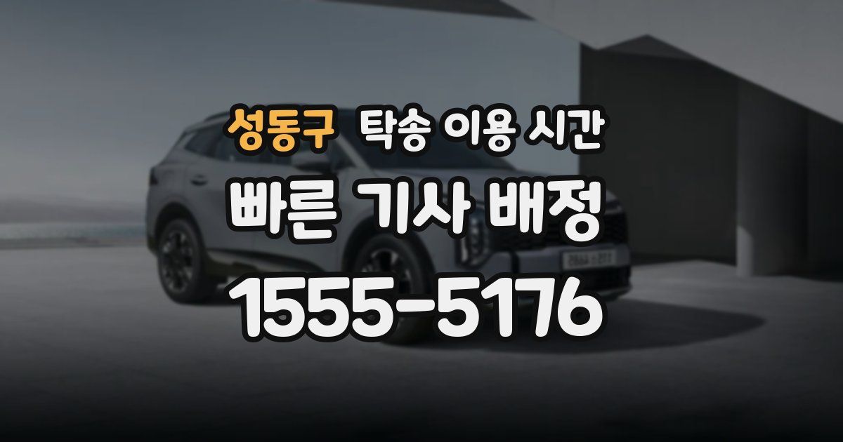성동구 탁송 이용 시간