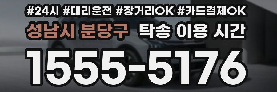 성남시 분당구 탁송 이용 시간