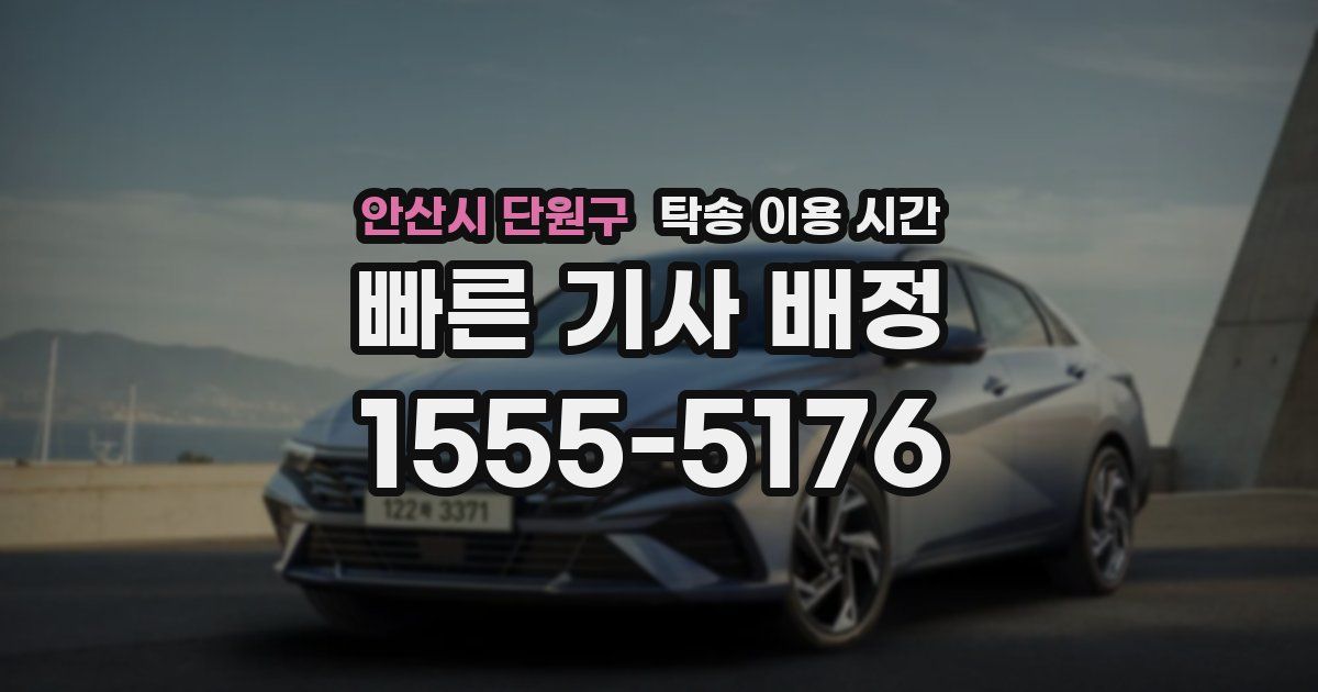 안산시 단원구 탁송 이용 시간