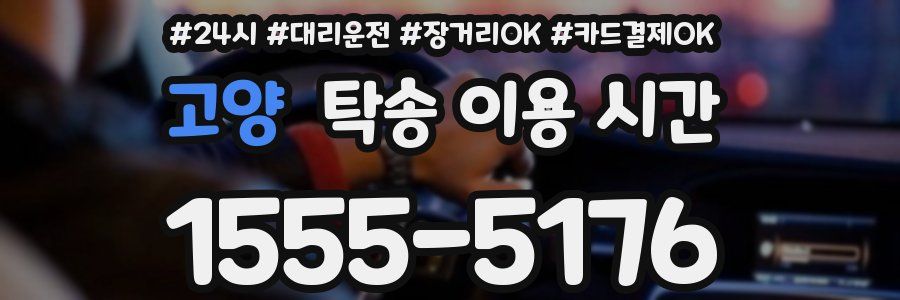 고양 탁송 이용 시간