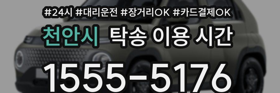천안시 탁송 이용 시간