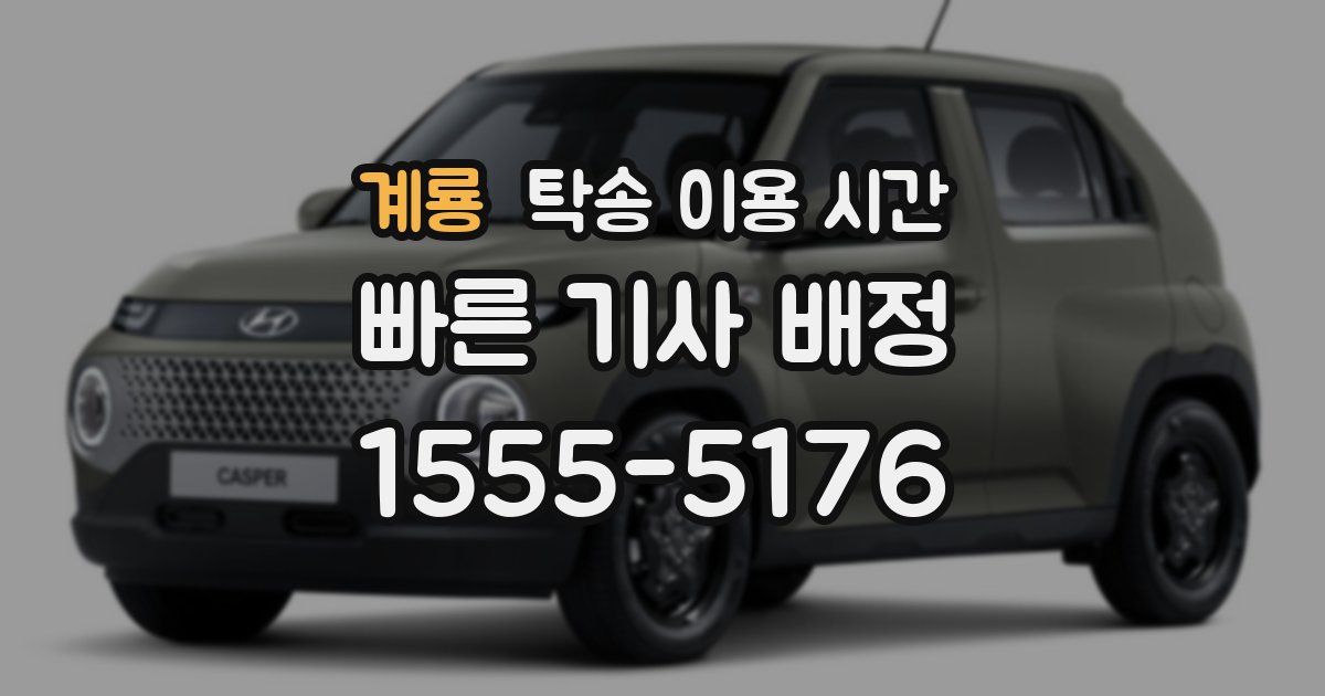계룡 탁송 이용 시간
