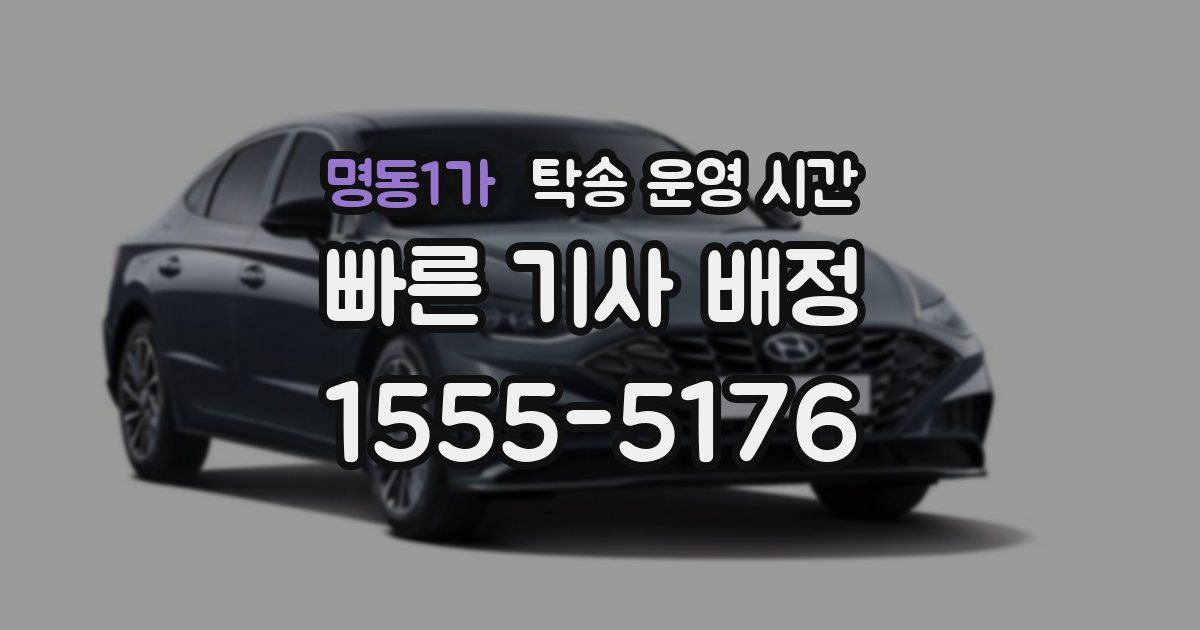 명동1가 탁송 운영 시간