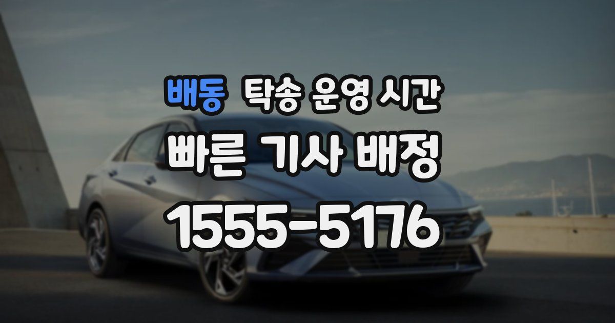 배동 탁송 운영 시간