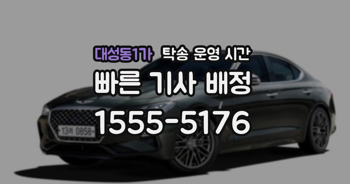 대성동1가 탁송 운영 시간
