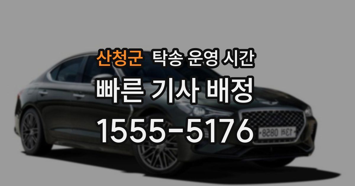 산청군 탁송 운영 시간