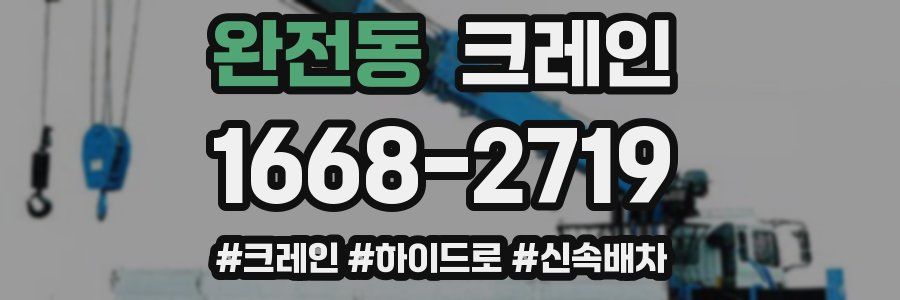 완전동 크레인 작업