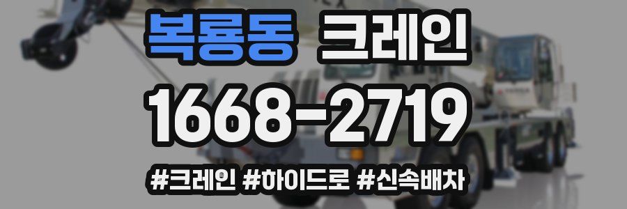 복룡동 크레인 작업