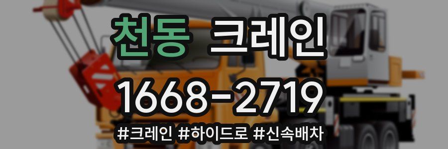 천동 크레인 작업