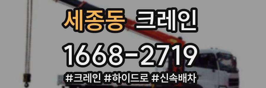 세종동 크레인 작업