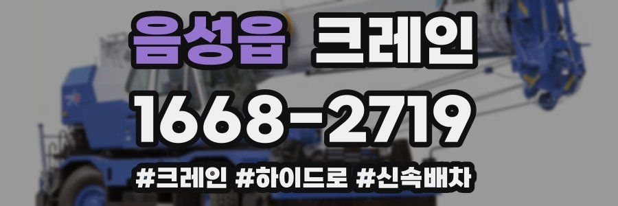 음성읍 크레인 작업