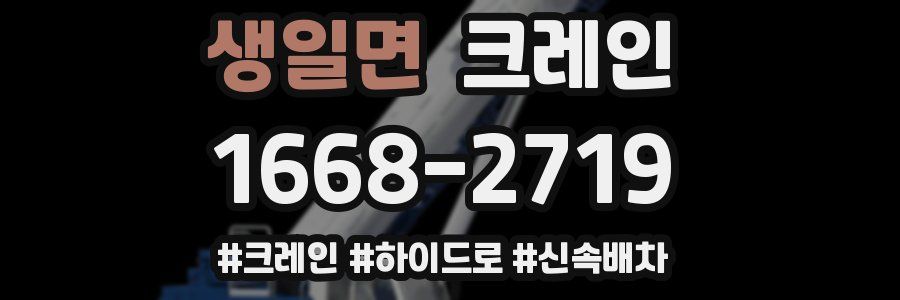 생일면 크레인 작업