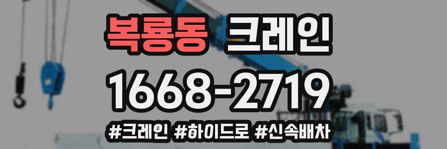 복룡동 크레인 작업