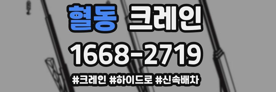 혈동 크레인 작업