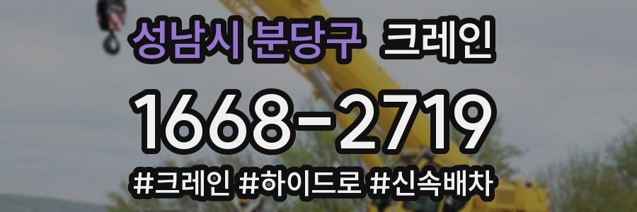 성남시 분당구 크레인 작업