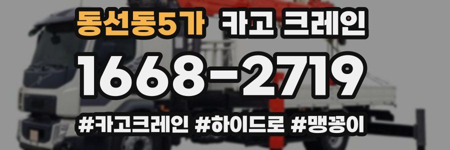 동선동5가 크레인 작업