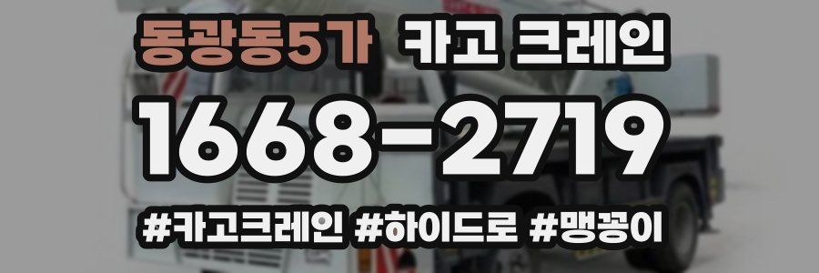 동광동5가 크레인 작업