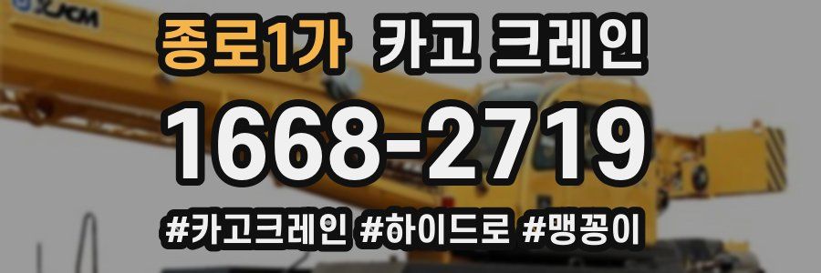 종로1가 크레인 작업