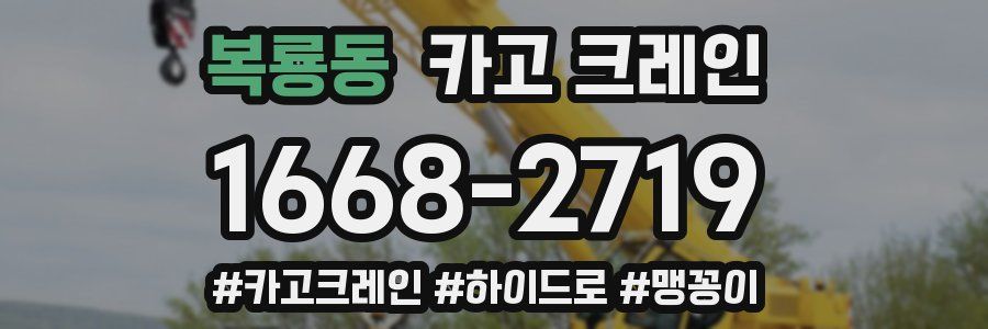 복룡동 크레인 작업