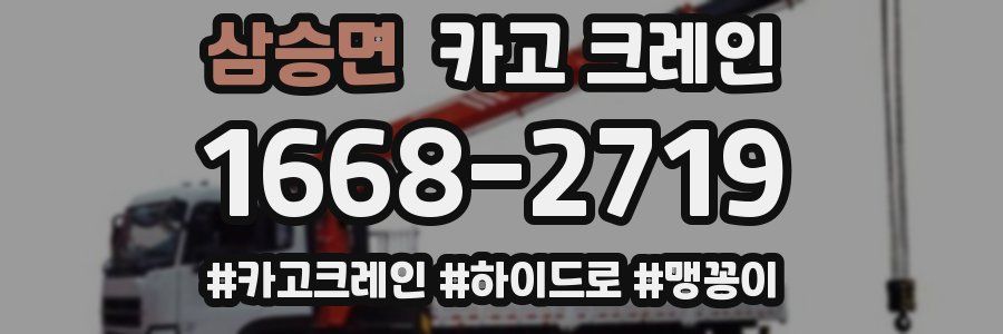 삼승면 크레인 작업