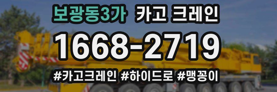 보광동3가 크레인 작업