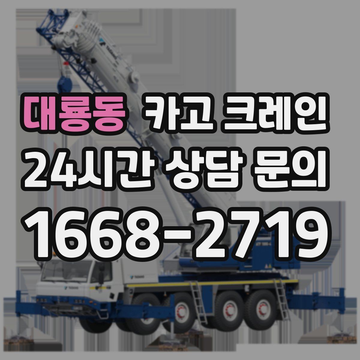 대룡동 카고 크레인 주변 장애물 많은 현장 계획 세우기