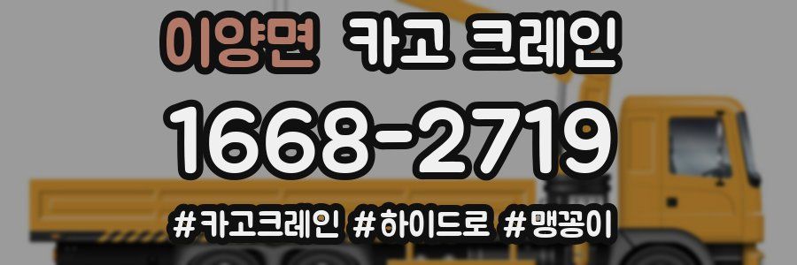 이양면 크레인 작업