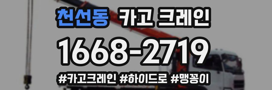 천선동 크레인 작업