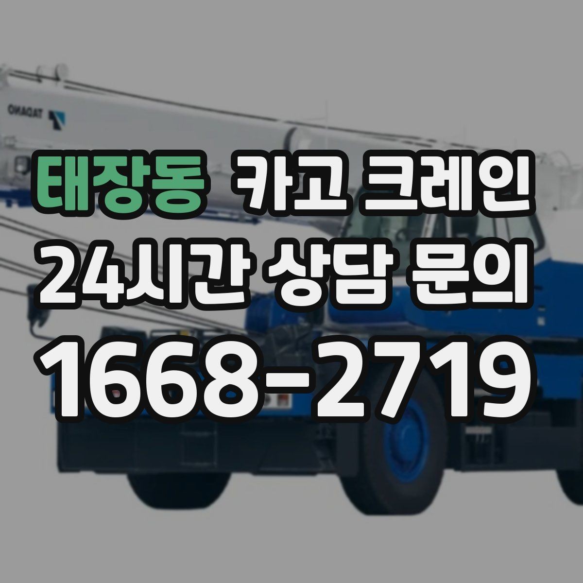 태장동 카고 크레인 상담할 때 꼭 알려줘야 하는 내용