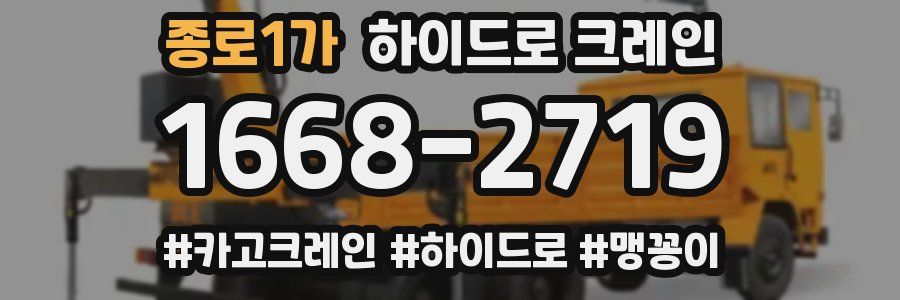 종로1가 하이드로 크레인