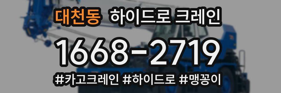 대천동 하이드로 크레인