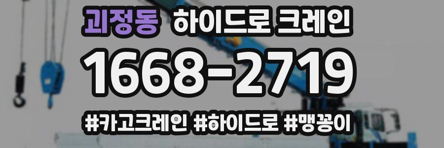 괴정동 하이드로 크레인