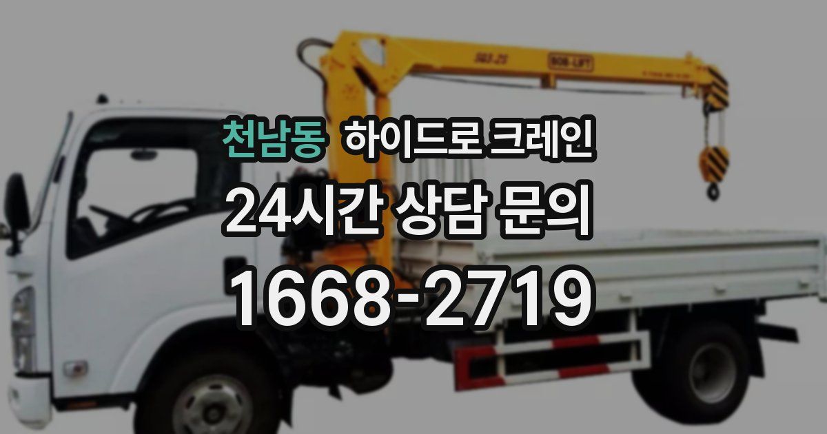 천남동 하이드로 크레인