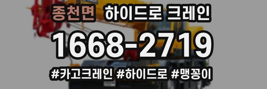 종천면 하이드로 크레인