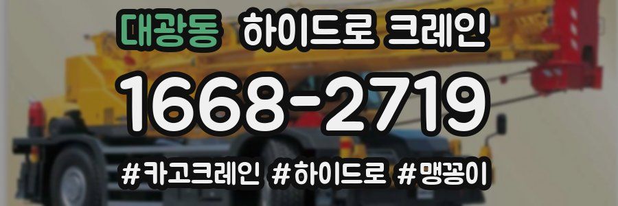 대광동 하이드로 크레인