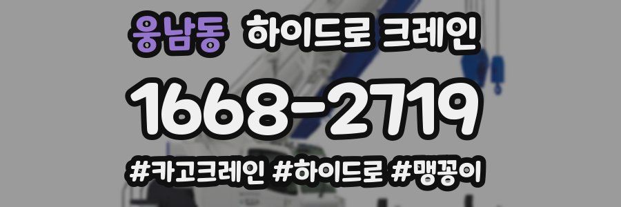 웅남동 하이드로 크레인