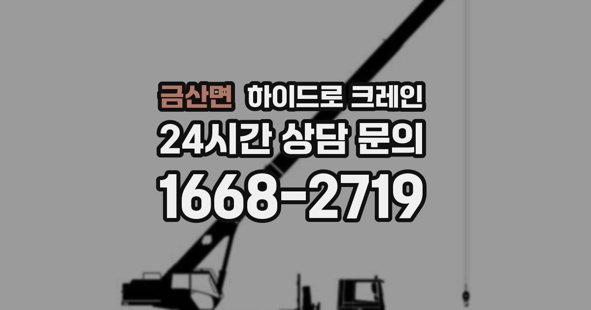 금산면 하이드로 크레인